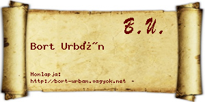Bort Urbán névjegykártya